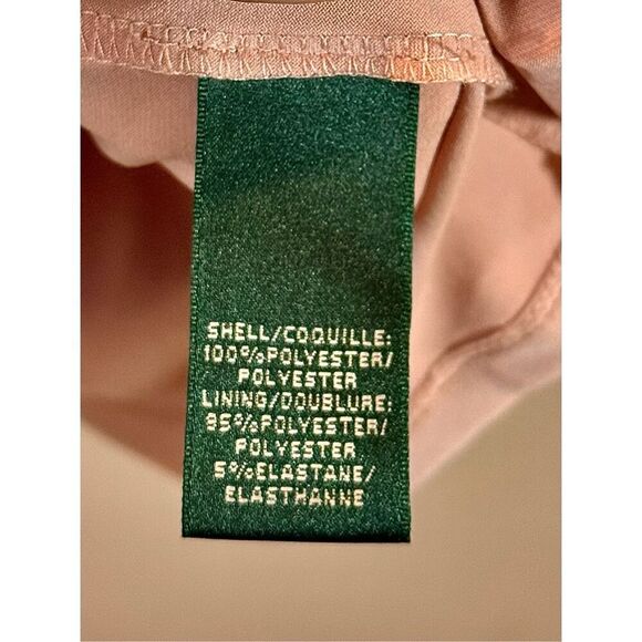 NWT Lauren Ralph Lauren Sleeveless Blush Sheath Knotted Waist Dress Women's 12 - Picture 6 of 11